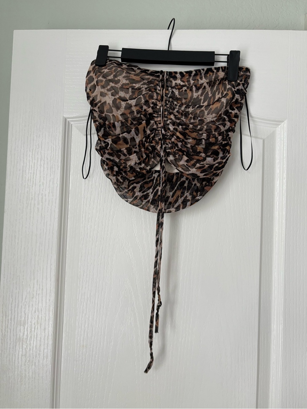 Urban Outfitters Leopard Ruched Hair Scarf - Brown & Tan